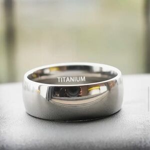 Timeless Silver Non-Fading Titanium Steel Wide Wedding Band Ring Gift 8 mm